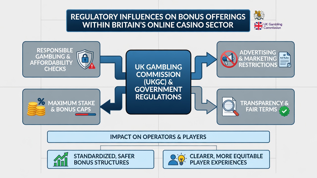 Casino bonus terms displayed on digital screens with regulatory compliance checklists in view